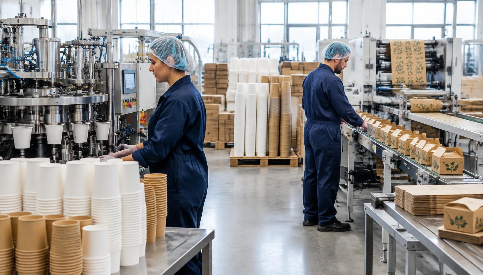 Wee Pack factory workers operating packaging machinery